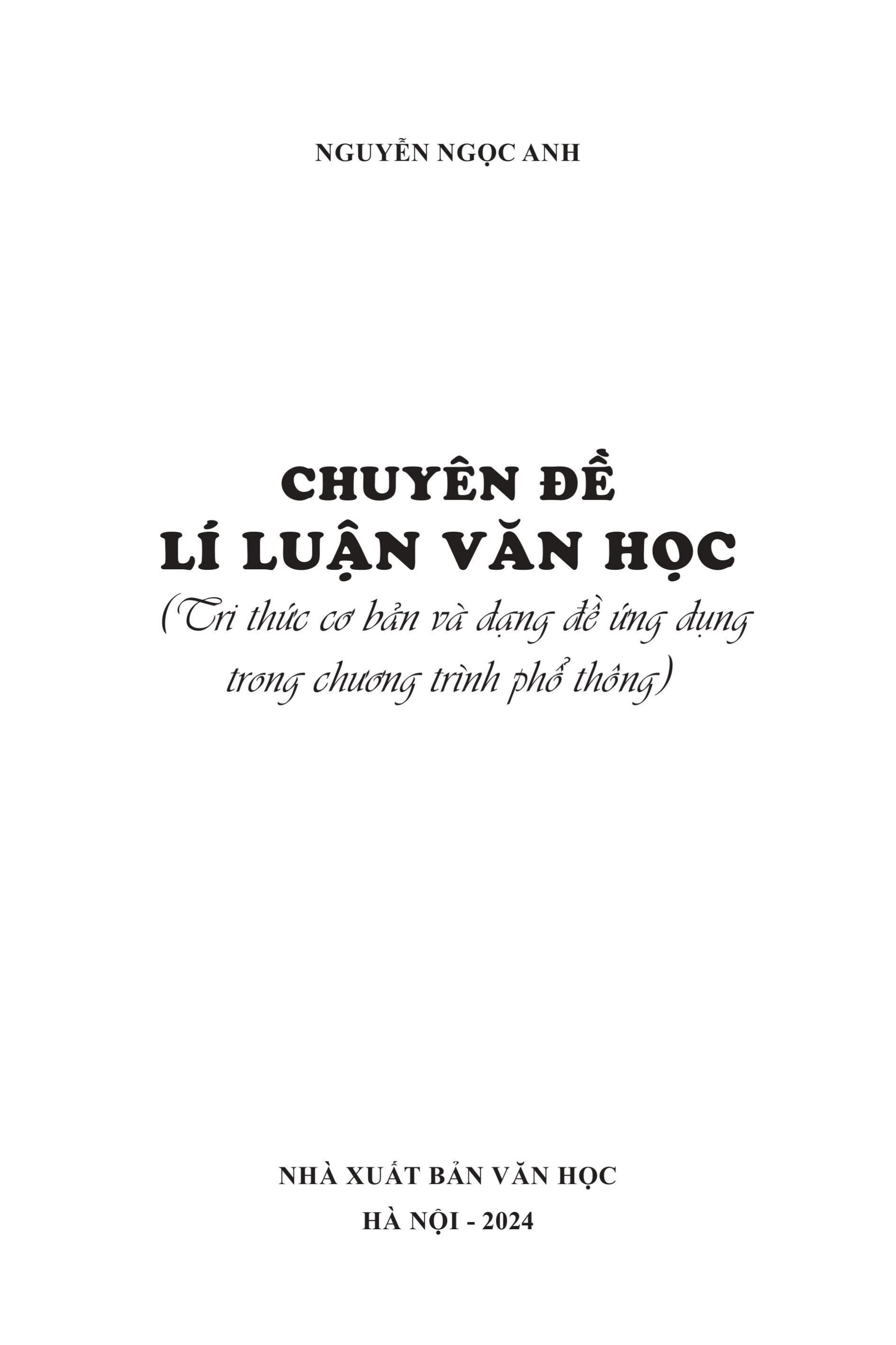 Các chuyên đề Lí luận văn học