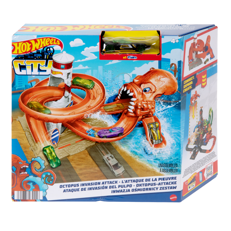 Đồ Chơi HOT WHEELS Vòng Xoắn Bạch Tuột Hot Wheels City HDR31/HDR29