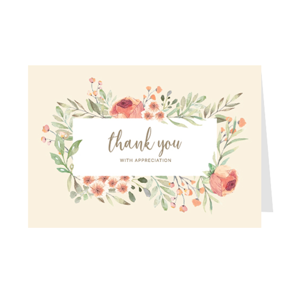 Thiệp cảm ơn Thank you - Thiệp Grey 10x15cm -10TY08