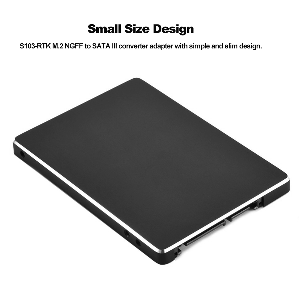 Bộ Chuyển Đổi Hợp Kim Nhôm 2,5 Inch S103-1n M.2 Ngff Sang SATA Iii Vỏ SSD Cho 2242/2260 / 2280mm