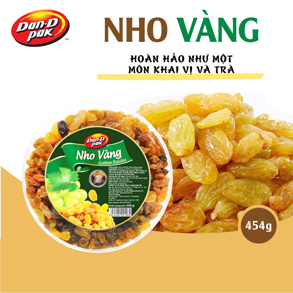 Nho vàng Nhập Khẩu Chile - Golden Raisin Dan D Pak 454g