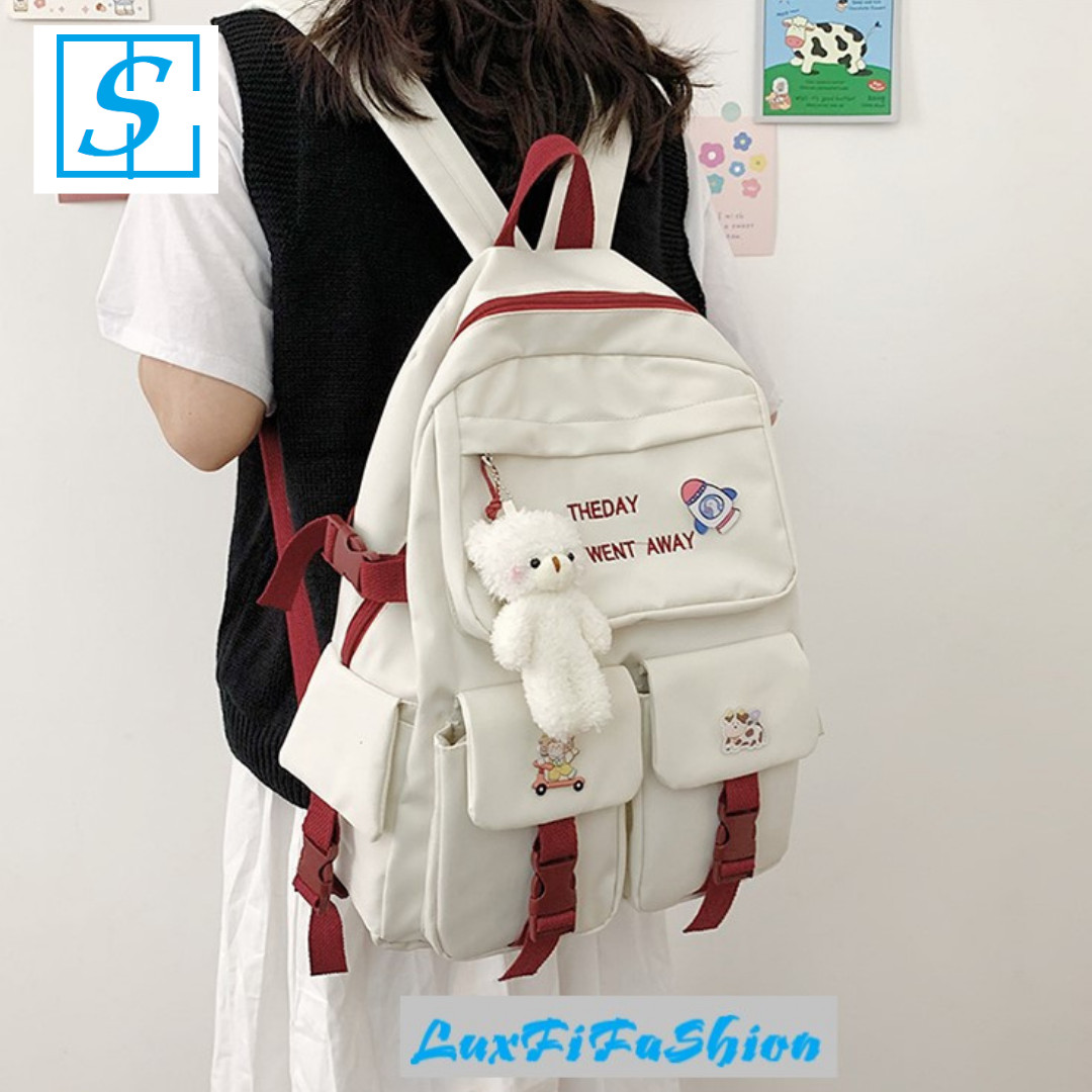 Cặp Học Sinh Nữ Version Hàn Quốc Ulzzang Balo Học Sinh Nữ Dễ Thương Sinh Động MÃ FS816
