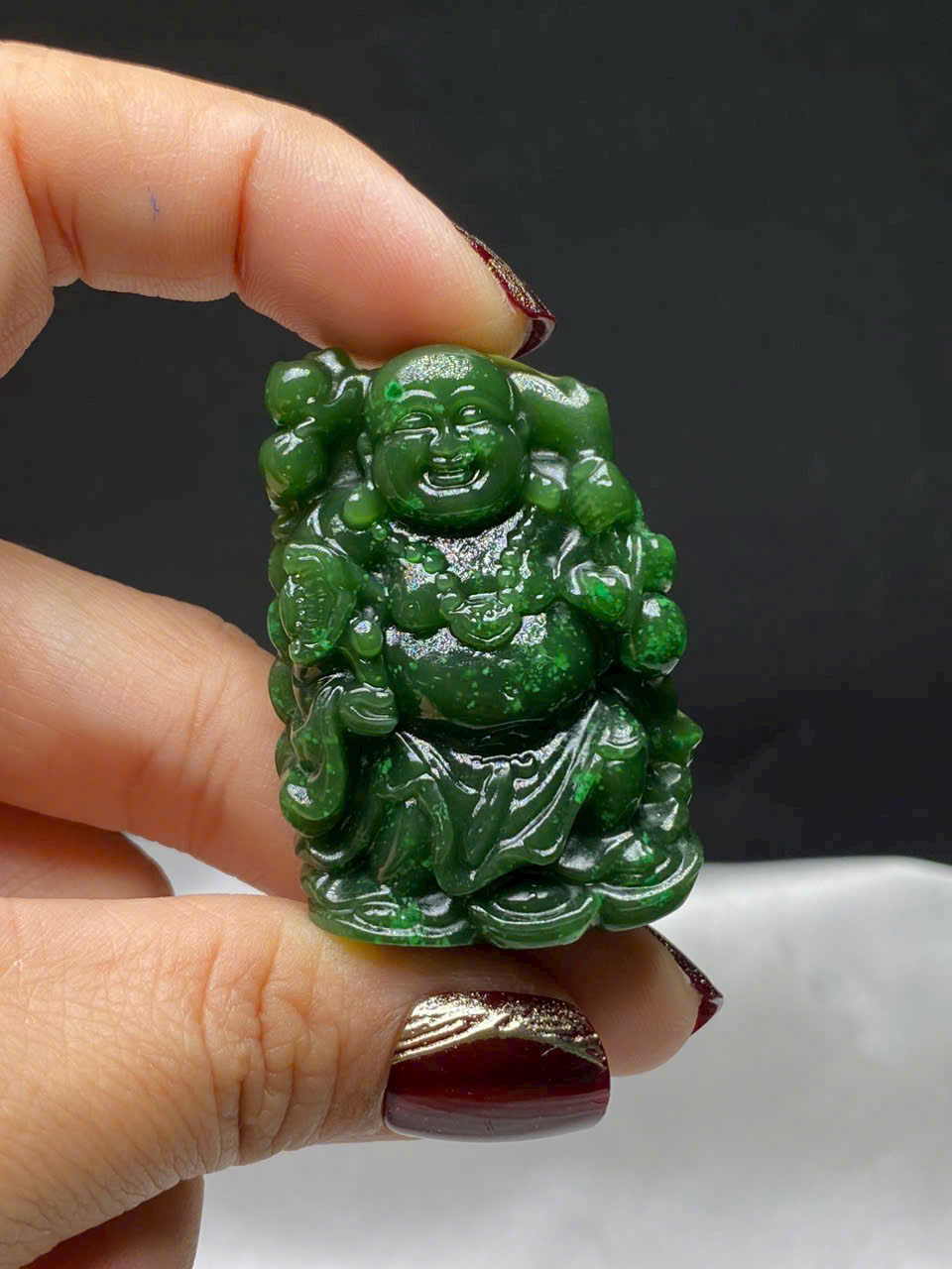 Mặt dây chuyền ngọc bích, mặt dây chuyền phật di lặc|phongthuygiaphat