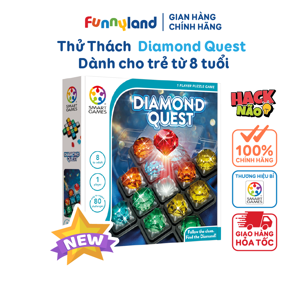 Đồ chơi trí tuệ SmartGames Thử thách Diamond Quest cho bé từ 8 tuổi với 80 thử thách