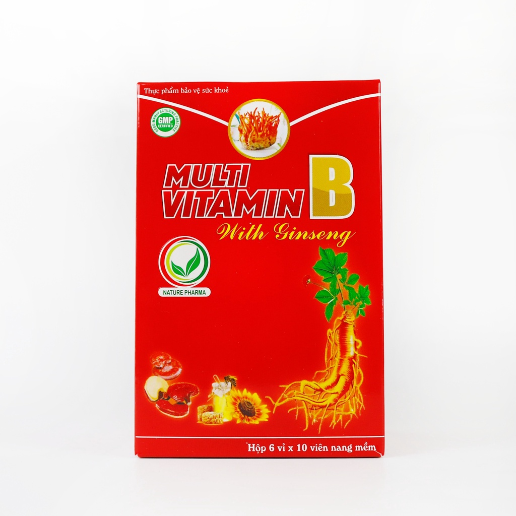 Viên Uống Bổ Sung Multi Vitamin B With Ginseng Hỗ Trợ Tăng Cường Sức Khỏe, Suy Nhược Cơ Thể Do Thiếu Vitamin - Greenmec