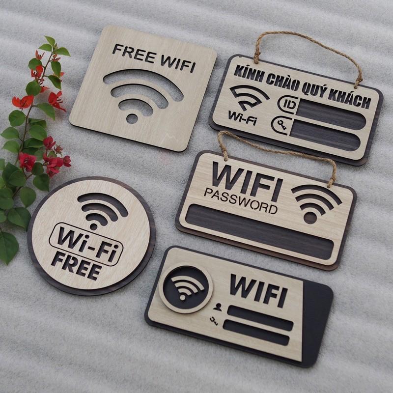 Bảng gỗ trang trí Bảng Gỗ Decor Quán Free Wifi trang trí cao cấp hiện đại