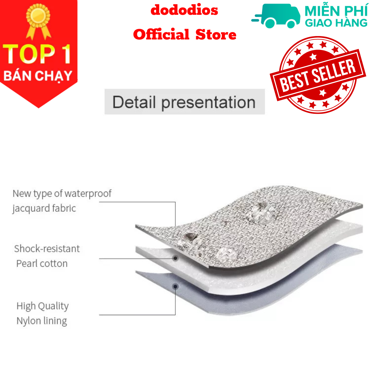 Túi đựng phụ kiện công nghệ đựng pin sạc dự phòng, điện thoại, cáp sạc usb, tai nghe có quai cầm, Túi Đựng Phụ Kiện Công Nghệ Có Quai Cầm, Chống Nước - Hàng Chính Hãng dododios