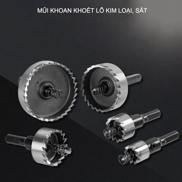 01 Mũi khoan khoét lỗ inox, sắt, nhôm đa năng bằng thép cứng, có nhiều kích cỡ cho khách lựa chọn