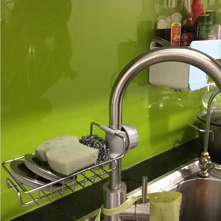 Giỏ Inox Gắn Vòi Rửa Bát Tiện Lợi Sạch Sẽ Để Đồ Rửa Bát Gọn Gàng Và Luôn Khô Ráo