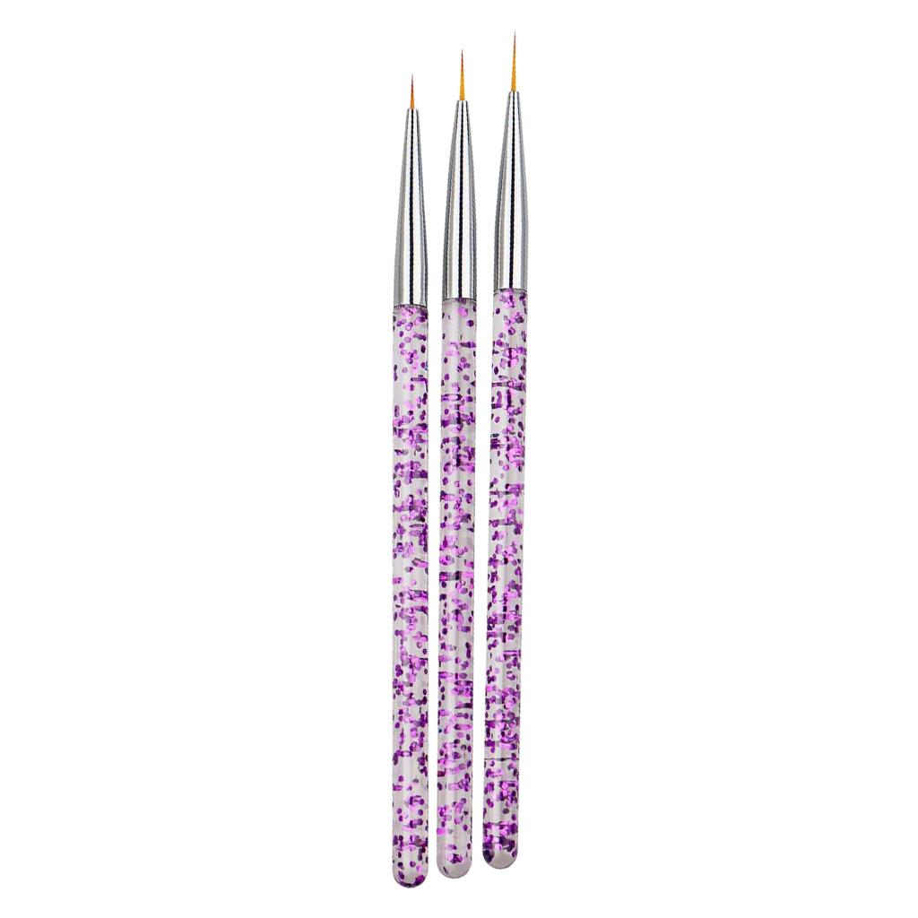 3 x Nail Art Liner Brush UV