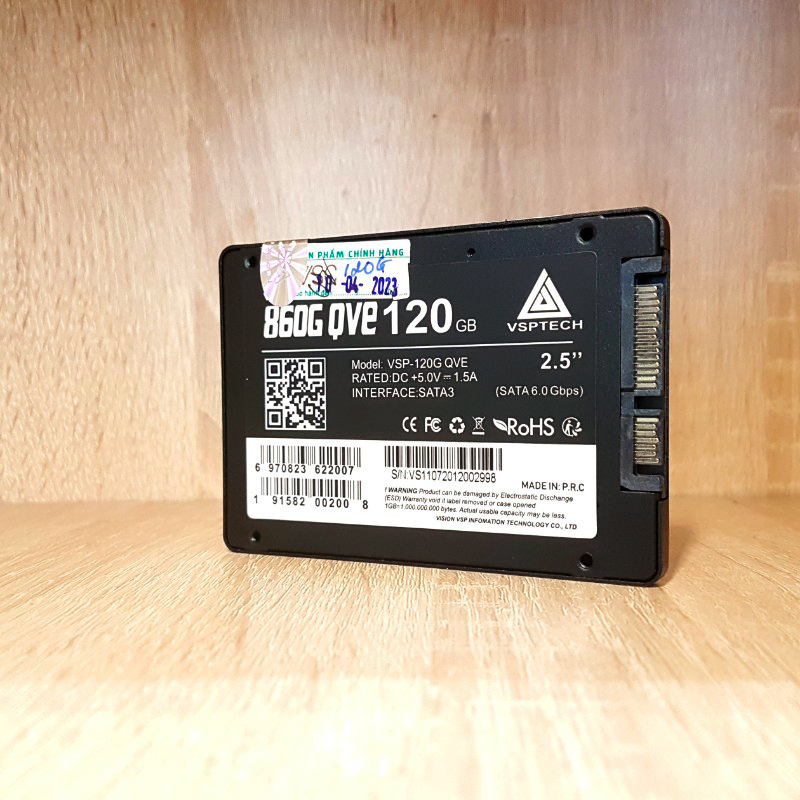 Ổ cứng SSD VSPTECH 860G QVE dung lượng 120GB - tốc độ ghi 420MB/s đọc 500MB/s (Đen) Hàng Chính Hãng