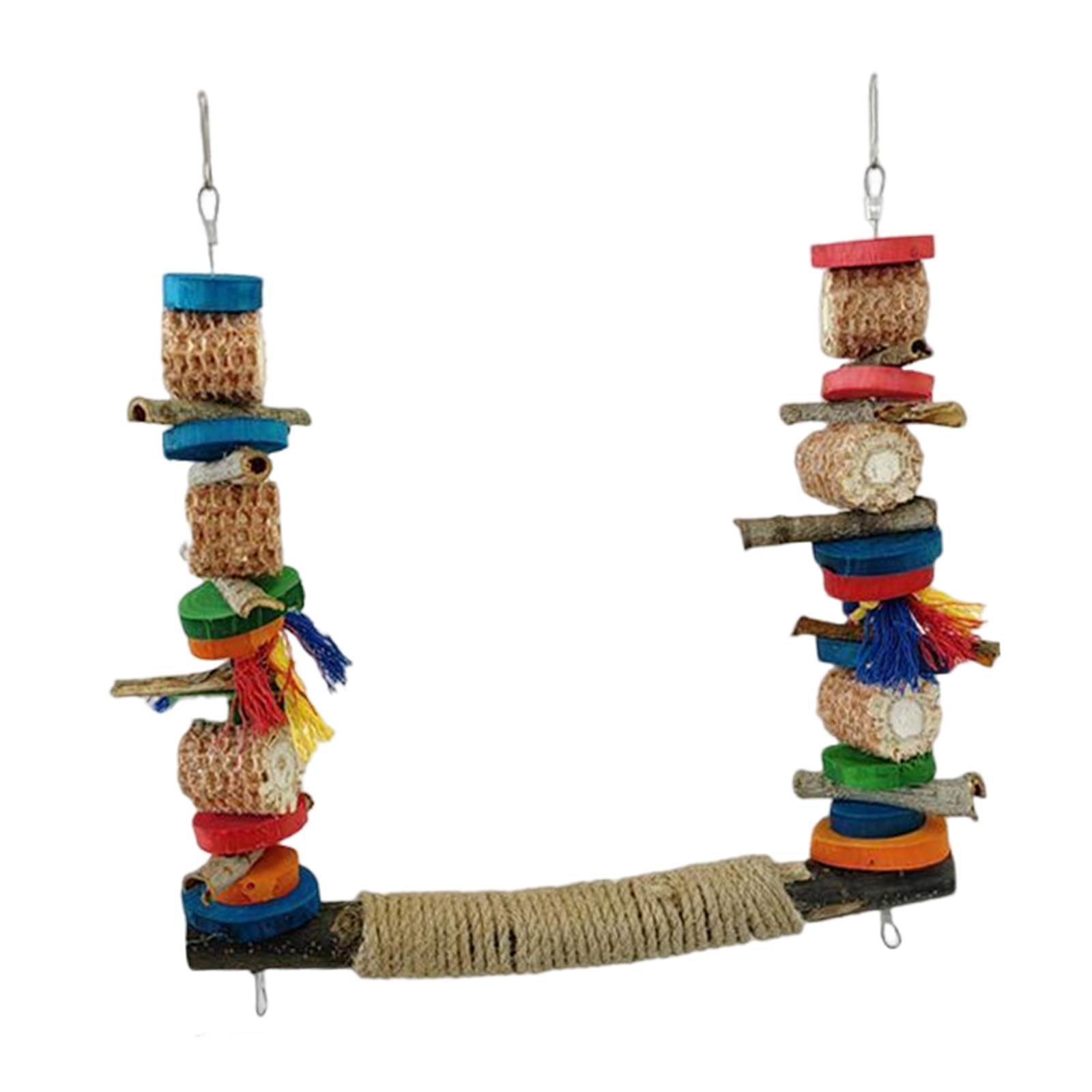 Bird Swing Perch, Cage Hanging Toy, Wood Parrot Bird Perch, Cage Swing Wooden Perch