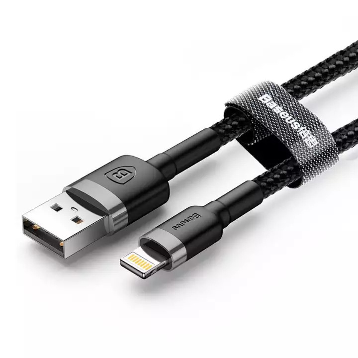 Cáp sạc nhanh 2.4A Baseus Cafule dây bện chống gập đồng bộ data nhanh chóng dành cho iPhone dài 100CM - Hàng chính hãng
