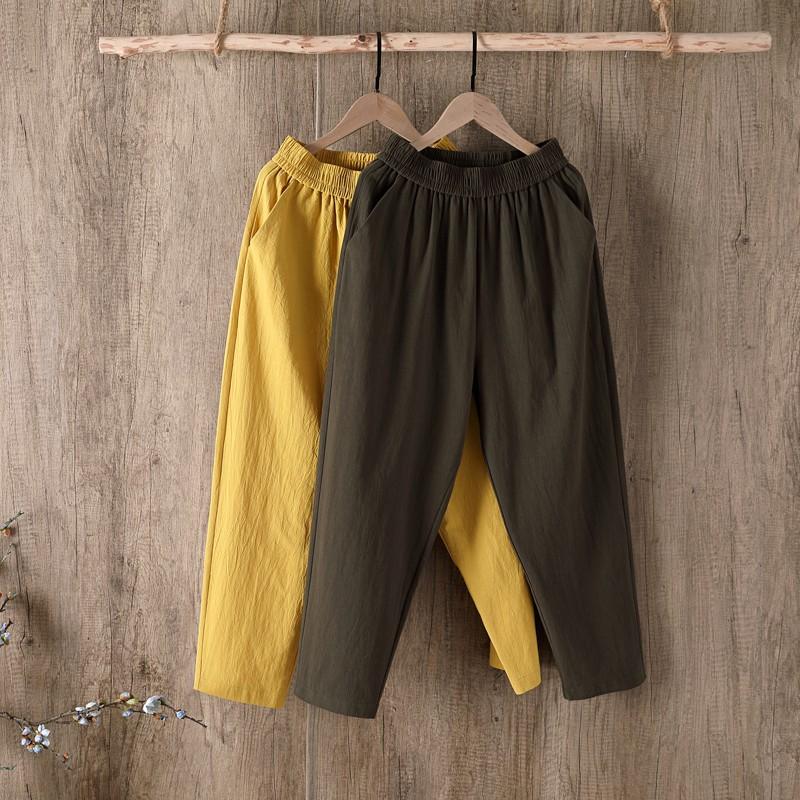 Quần baggy nữ cạp chun chất đũi MADELA , kiểu dáng baggy vải đũi mềm mịn thoáng mát , có nhiêu màu và đủ size lựa chọn - QBGD08