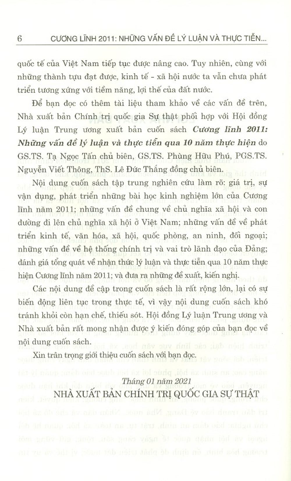 Cương Lĩnh 2011 - Những Vấn Đề Lý Luận Và Thực Tiễn Qua 10 Năm Thực Hiện