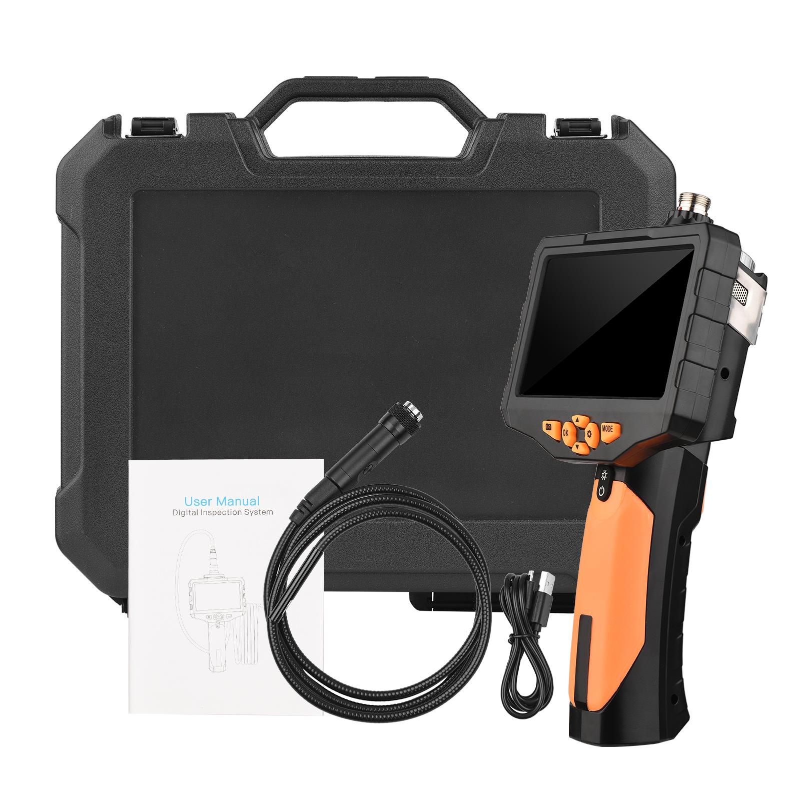 Handheld Industrial Endoscope with Single Lens 4.7-Inch IPS Display 100W Pixel Electronic Camera Video Picture Taking 6 LED Lights 3.0-Meter Cable for Pipeline Vehicle Inspection