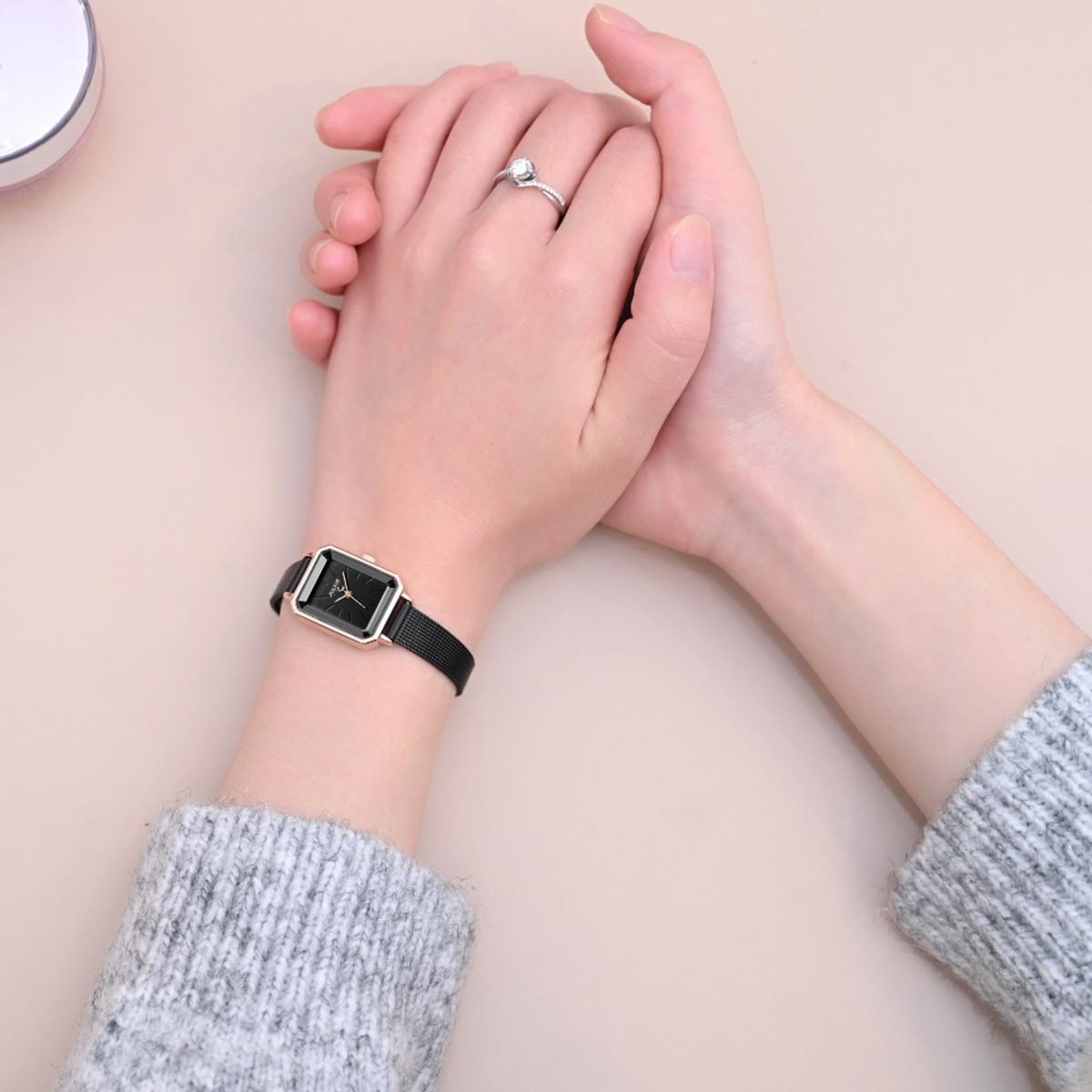 Đồng hồ nữ Julius Hàn Quốc JA-1223 dây mesh hình chữ nhật