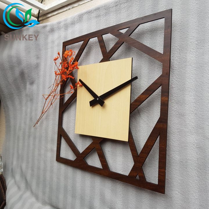 Đồng Hồ Gỗ Treo Tường - Kim Trôi - Đường Kính 30cm - Trang Trí Nhà Cửa , Decor Văn Phòng