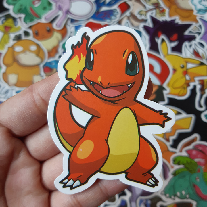 Bộ Sticker dán cao cấp chủ đề POKEMON - Dùng dán Xe, dán mũ bảo hiểm, dán Laptop