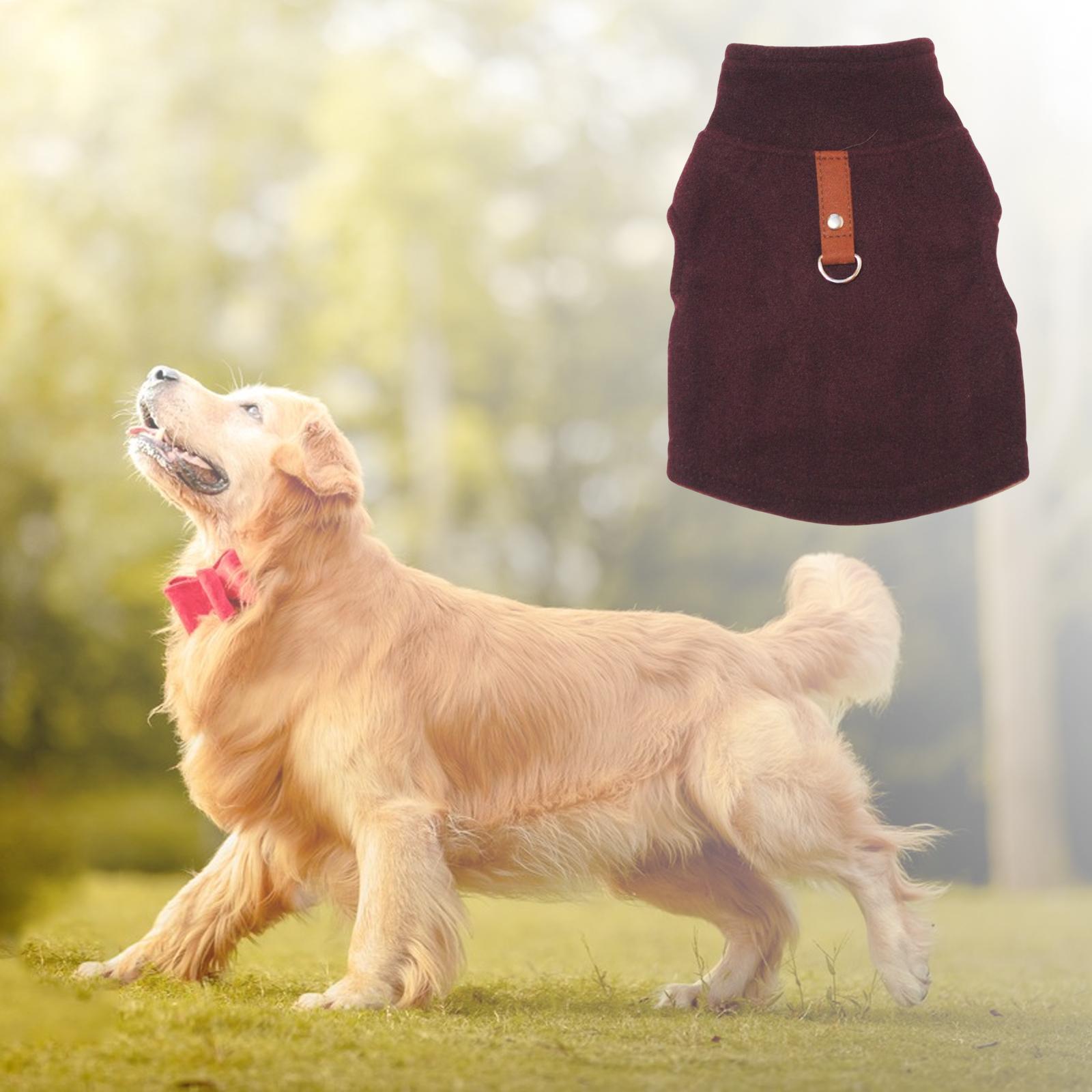 2XL Dog Clothes, Stand Winter Pet Jacket with Traction Warm Apparel Fleece Vest for Pets Dogs Puppy