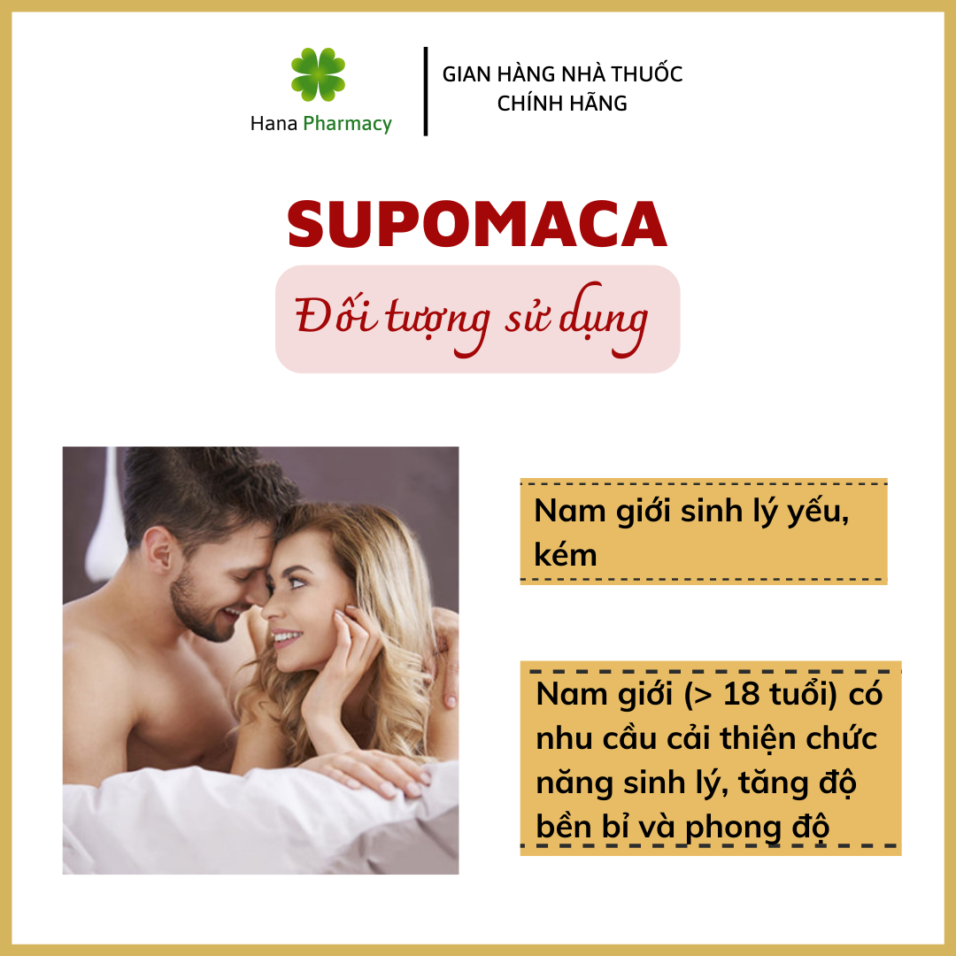 Viên uống Supomaca tăng cường sinh lý Nam giới chống xuất tinh sớm bổ thận tráng dương sinh Genki Fami 90 viên