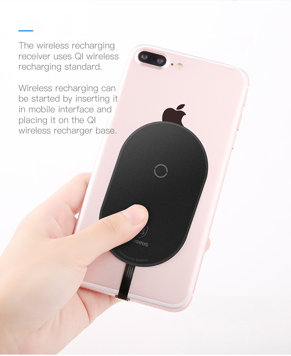 Bộ Thu Sạc Không Dây, Mạch Tiếp Nhận  Baseus Chuẩn Qi Cho Iphone Android Samsung Xiaomi - Hàng Chính Hãng