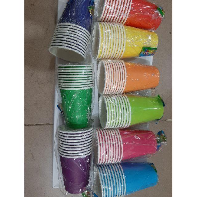 Set 10 Cốc giấy màu sắc