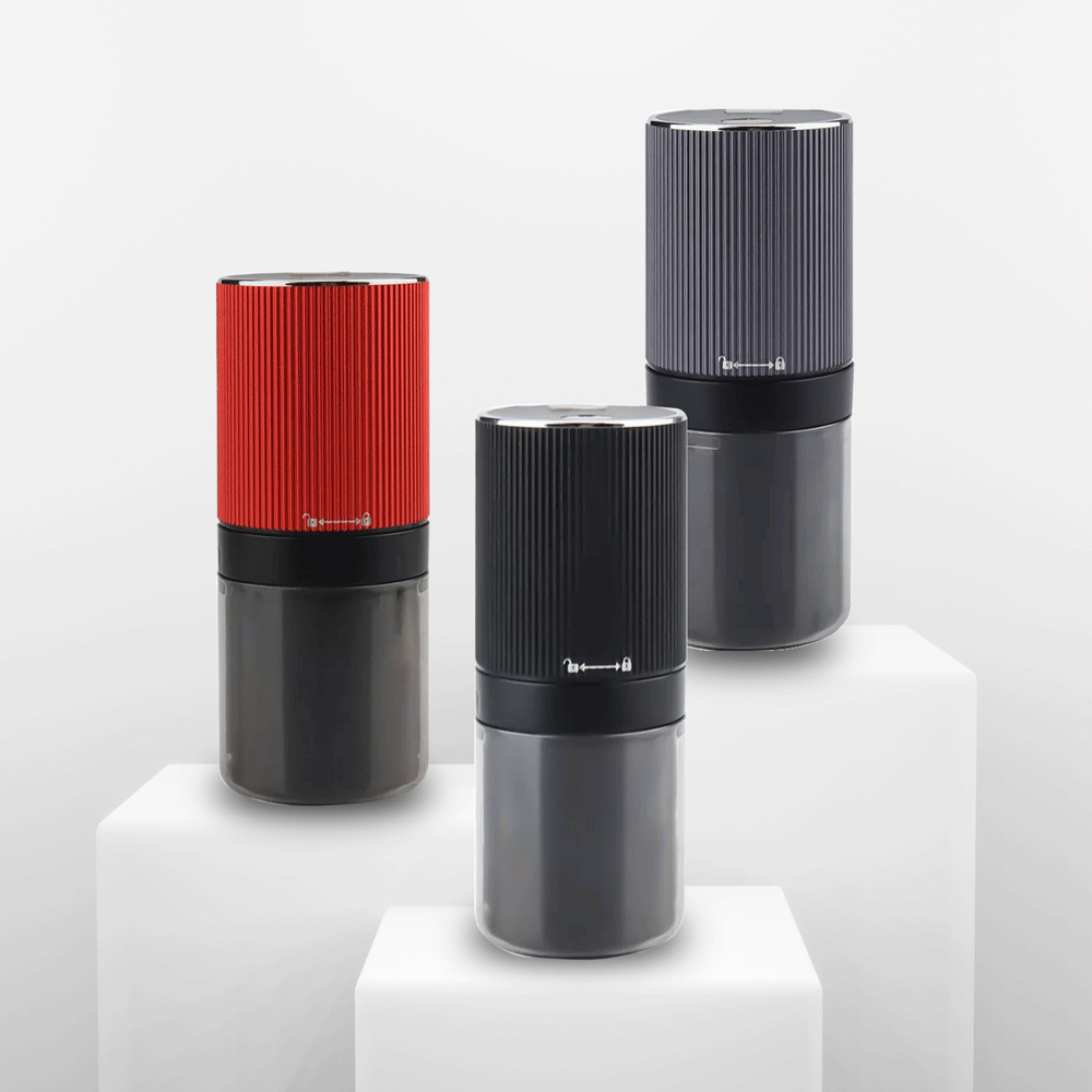 Máy xay cà phê điện cầm tay PRESSOCO Gen Z - Màu Xám / Đen / Đỏ | Dùng pin sạc USB - Lưỡi mạ TITAN -