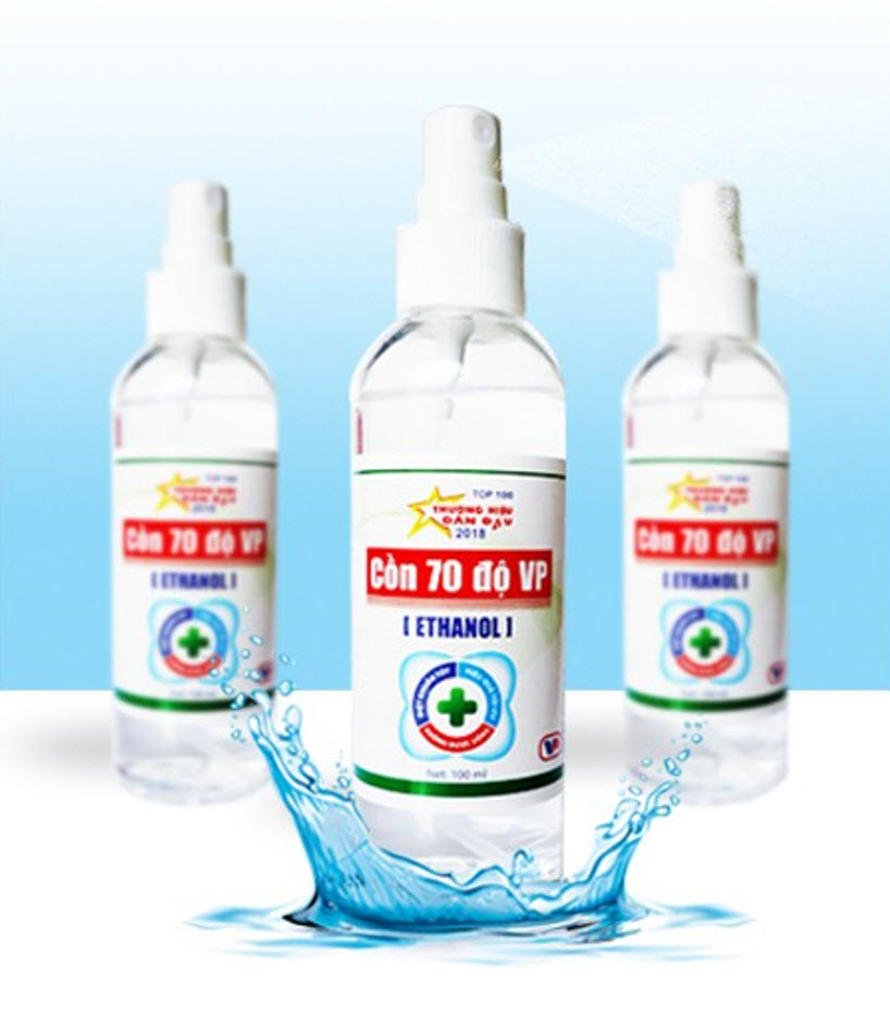 Combo 3 Chai Cồn Sát Khuẩn 70 Độ Vĩnh Phúc - Chai 100ml Tiện Lợi