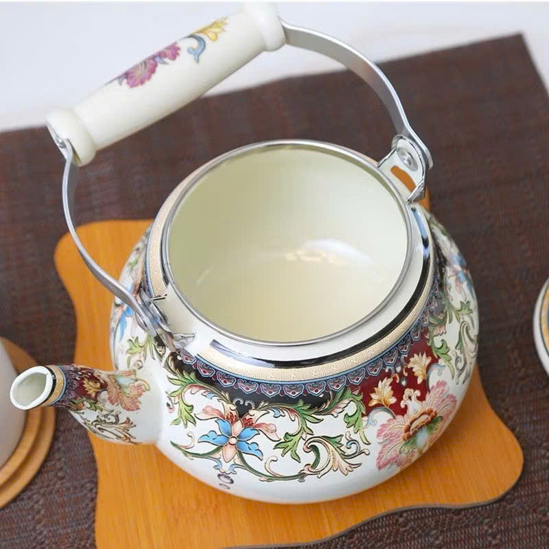 Ấm Đun Nước Bếp Từ Thép Tráng Men Lớn 3.3L Retro Kiểu Hoàng Gia – Tiện Lợi &amp; Sang Trọng - HÀNG CHÍNH HÃNG MINIIN