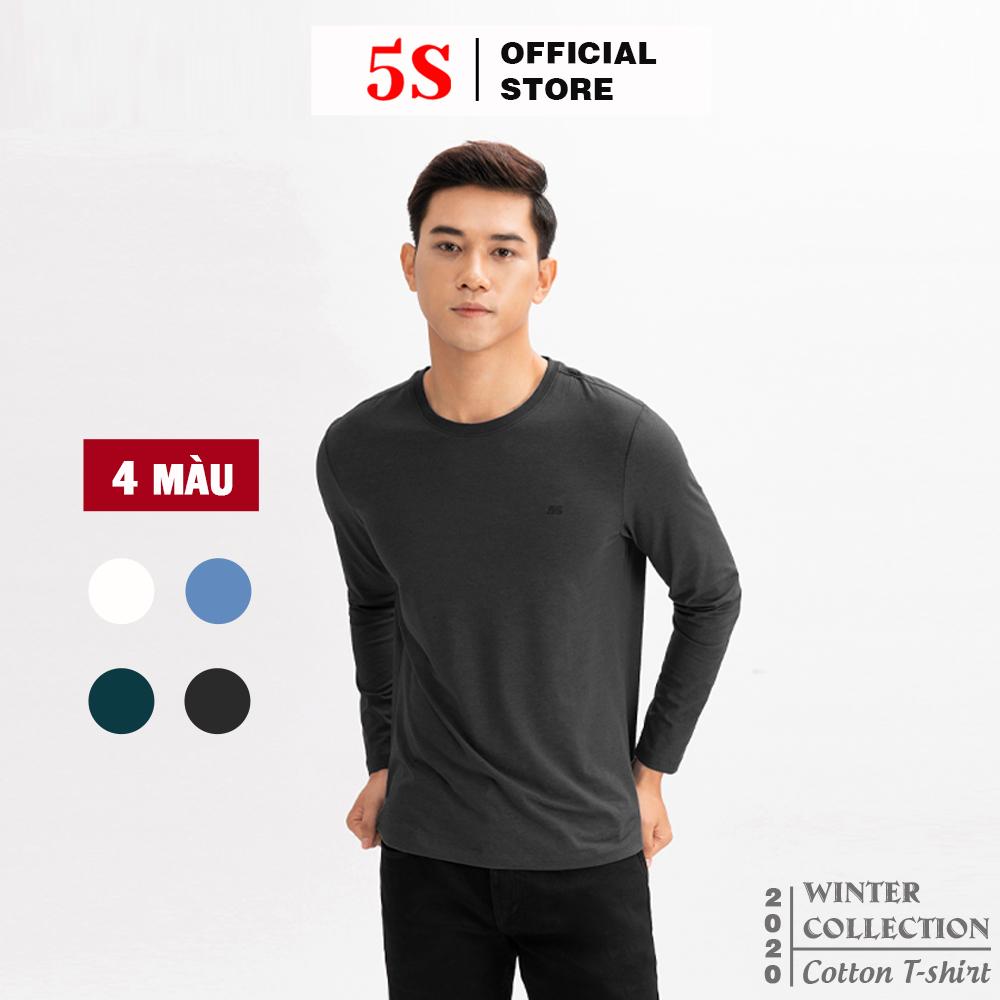 Áo Thun Nam Dài Tay 5S (ATO20), Vải Cotton Spandex Cao Cấp, 4 Màu Cơ Bản N1