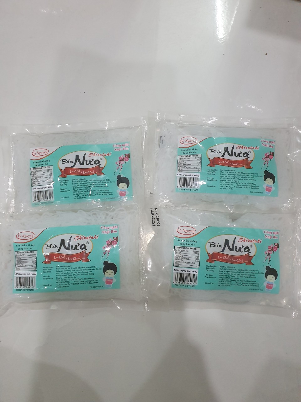 Combo 4 Gói Bún Nưa Vị Nguyên Das Keto 240g