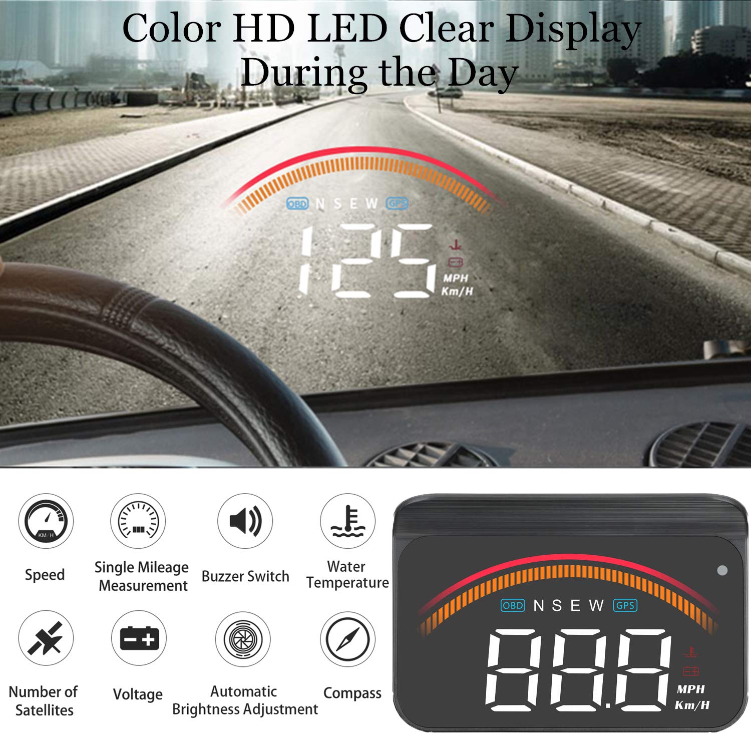 Màn Hình HUD M11 Hiển Thị Tốc Độ OBD2 + GPS – Đa Hệ, Đa Giao Diện, Tương Thích Mọi Loại Xe