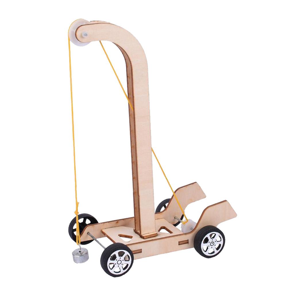 MÔ HÌNH NHÀ Gỗ DIY Khoa Học Giáo Dục Trọng Lực Xe Đồ Chơi Thử Nghiệm Bộ Dụng Cụ dùng cho Trẻ Em