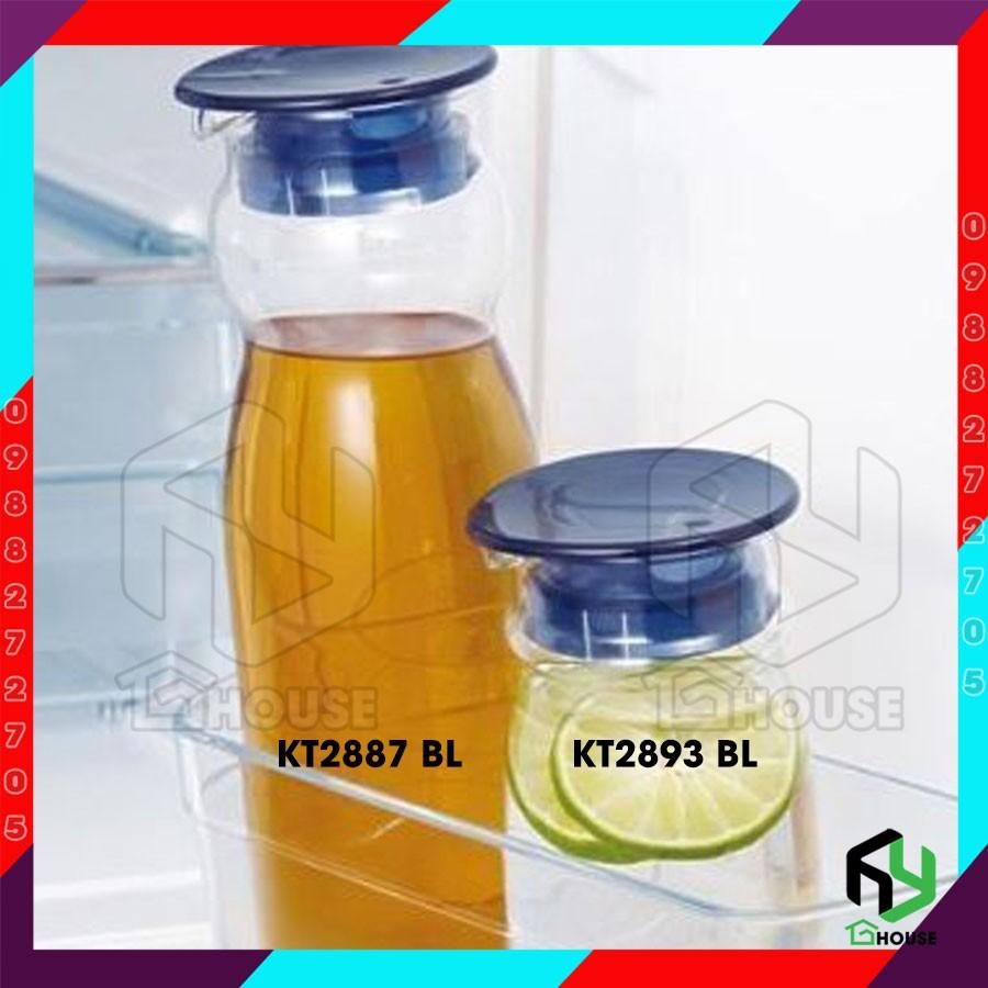 Bình nước thủy tinh siêu chịu nhiệt đổ nước nóng không vỡ Nhật Bản- 600ml KBT2893BL