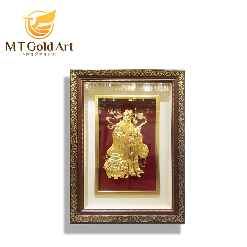 Tranh Ông Lộc dát vàng (40x65cm) MT Gold Art- Hàng chính hãng, trang trí nhà cửa, phòng làm việc, quà tặng sếp, đối tác, khách hàng, tân gia, khai trương