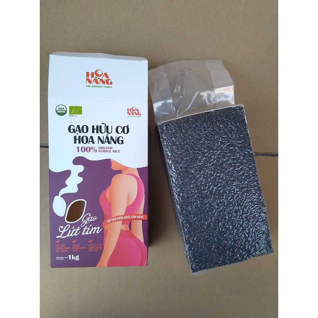 Gạo Lứt Tím Hữu Cơ Hoa Nắng - Hộp 1kg