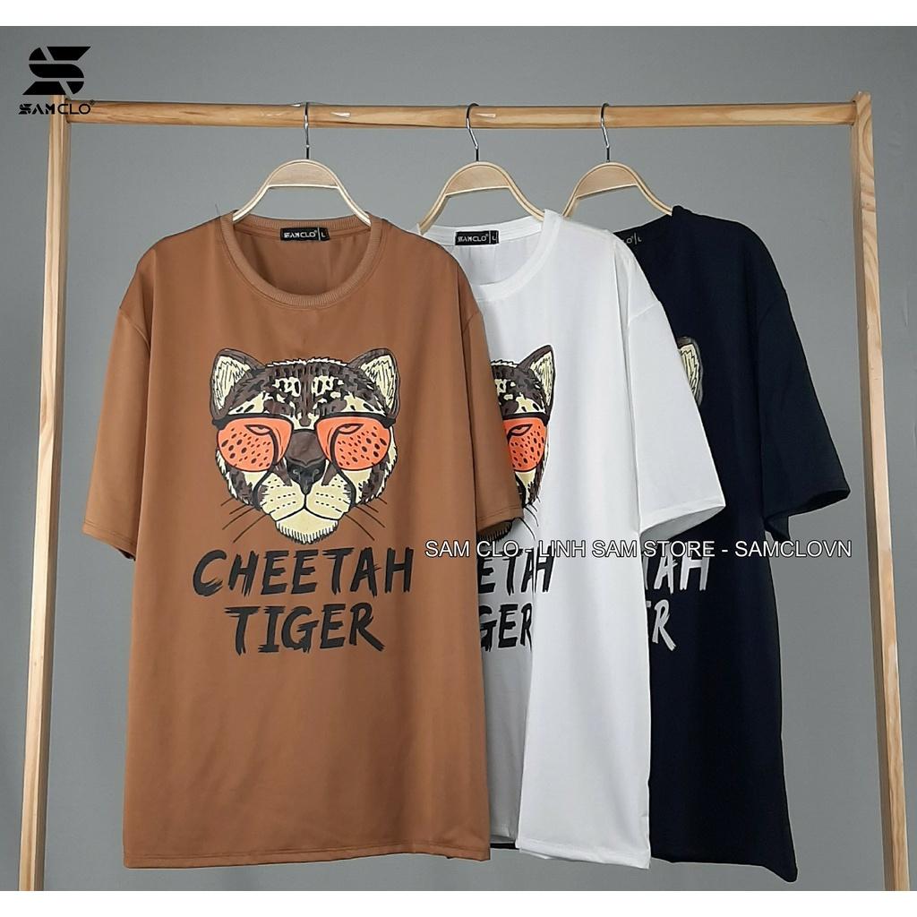Áo thun tay lỡ nam nữ SAM CLO phông form rộng dáng Unisex, mặc lớp, nhóm, couple in hình ĐẦU CỌP chữ TIGER