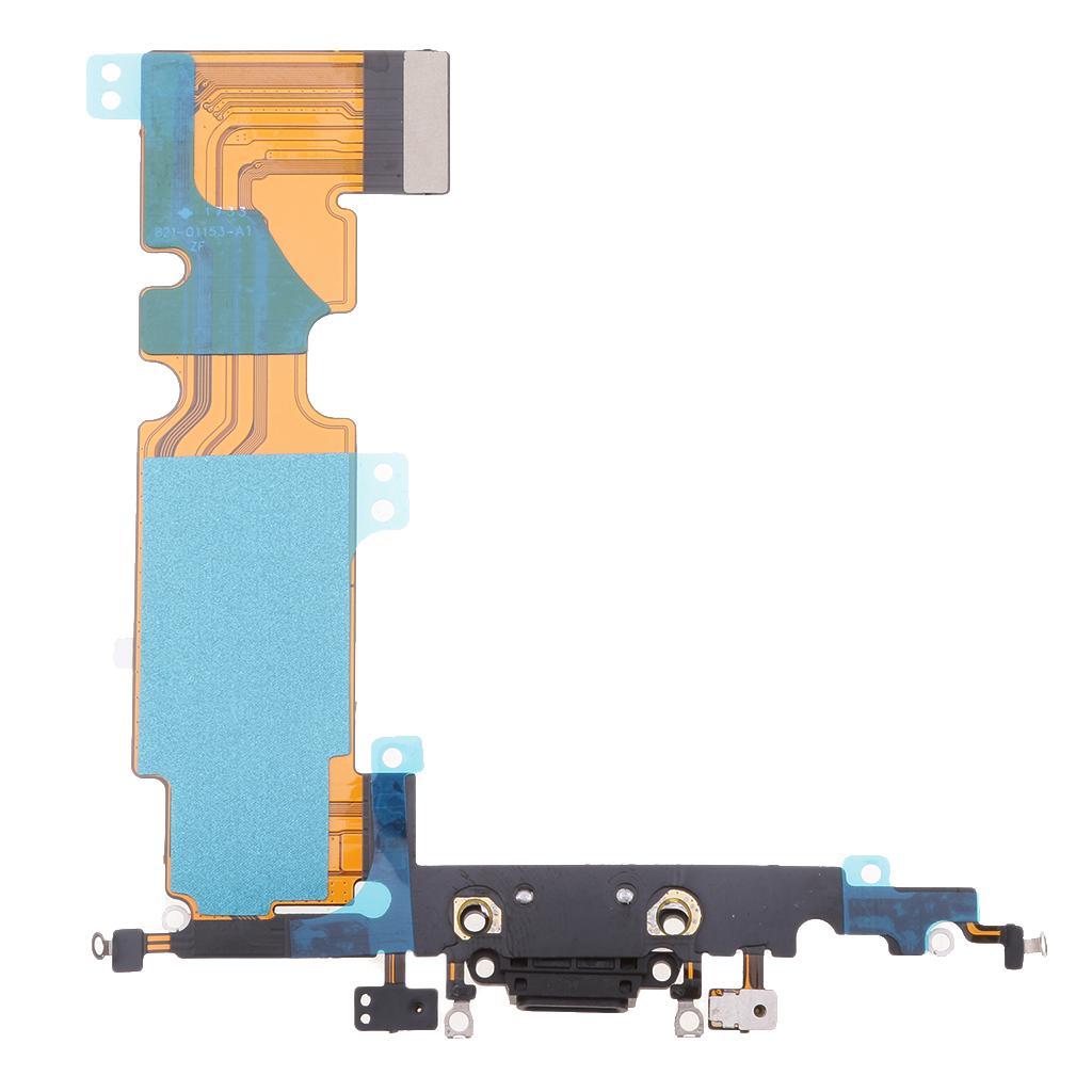 Charging Port Dock Connector Flex Cable with Headphone Jack Microphone Replacment Assembly for Apple iPhone 8 Plus Black/White