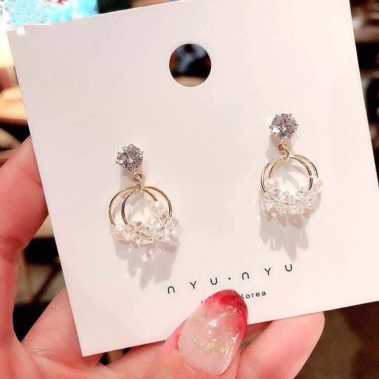Bông tai, Khuyên tai dáng tròn nhỏ mạ bạc 925 cao cấp