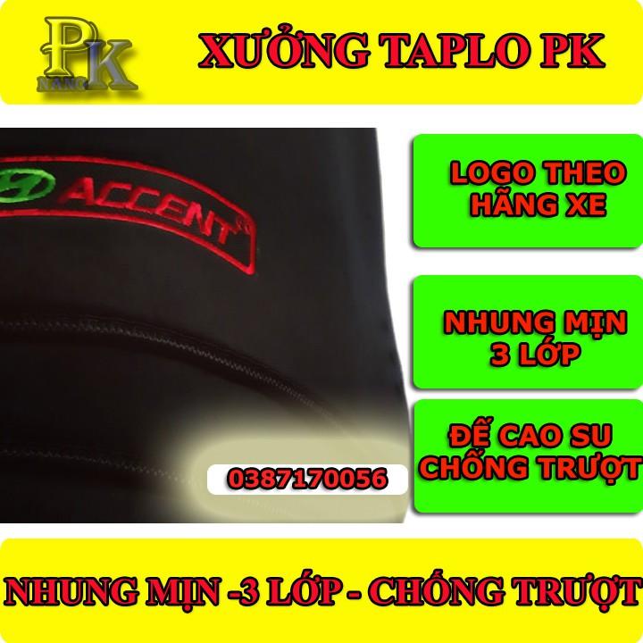 Thảm chống nóng taplo Accent 2010 -2021 Bằng nhung mịn 3 lớp & da carbon , Da carbon vân gỗ đủ các đời xe