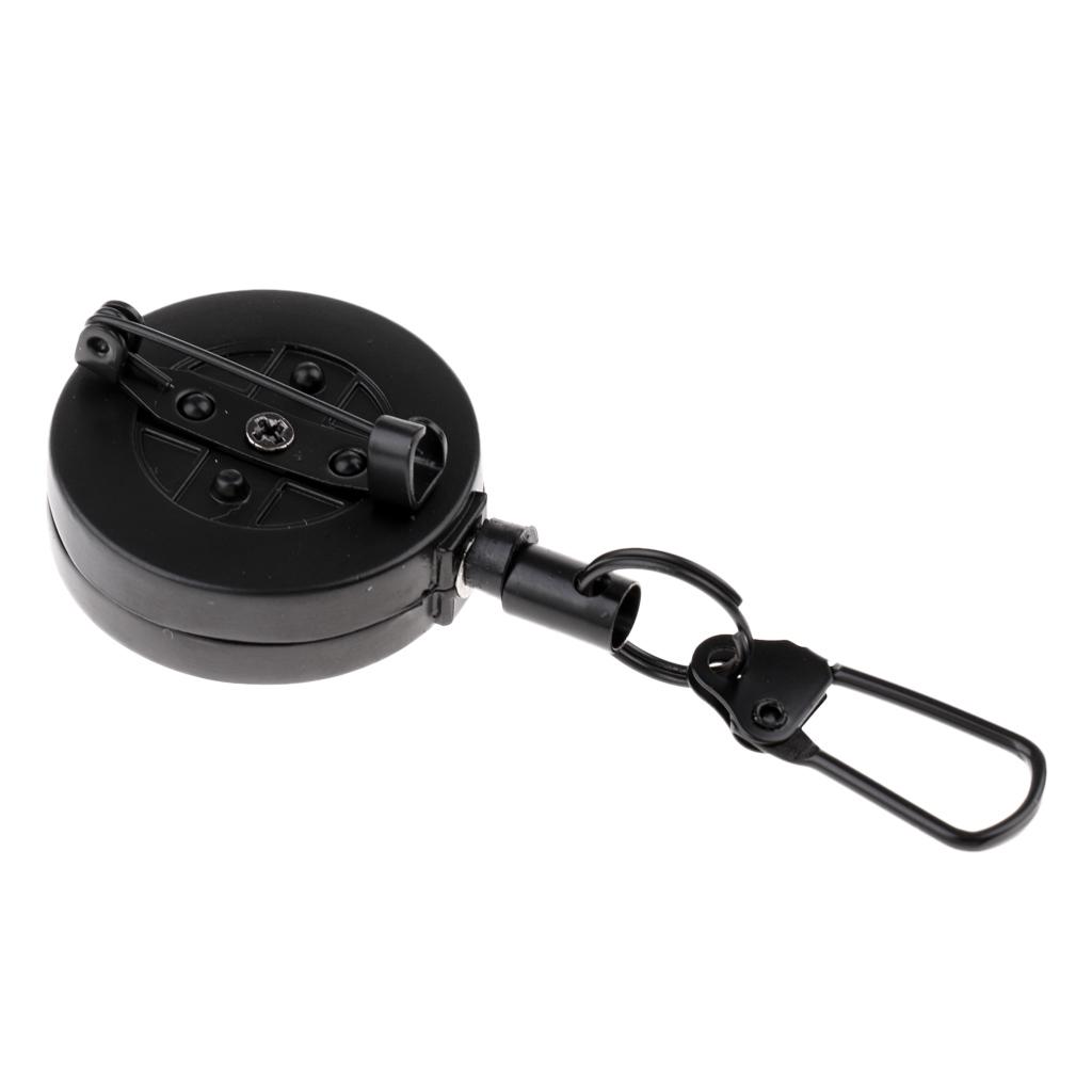 Key Chain Fly Fishing Zinger Retractor Steel Rope Carabiner Clip