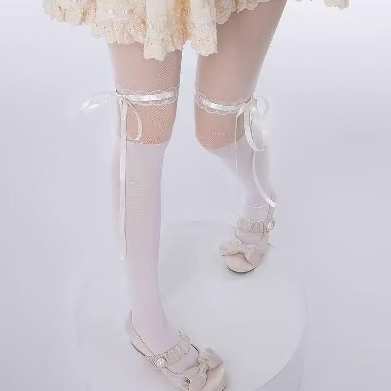 Quần tất giảbốt đùi, buộc dây thắt nơ ngang đùi, phong cách lolita, sang chảnh, cá tính và sànhđiệu cho Nữ
