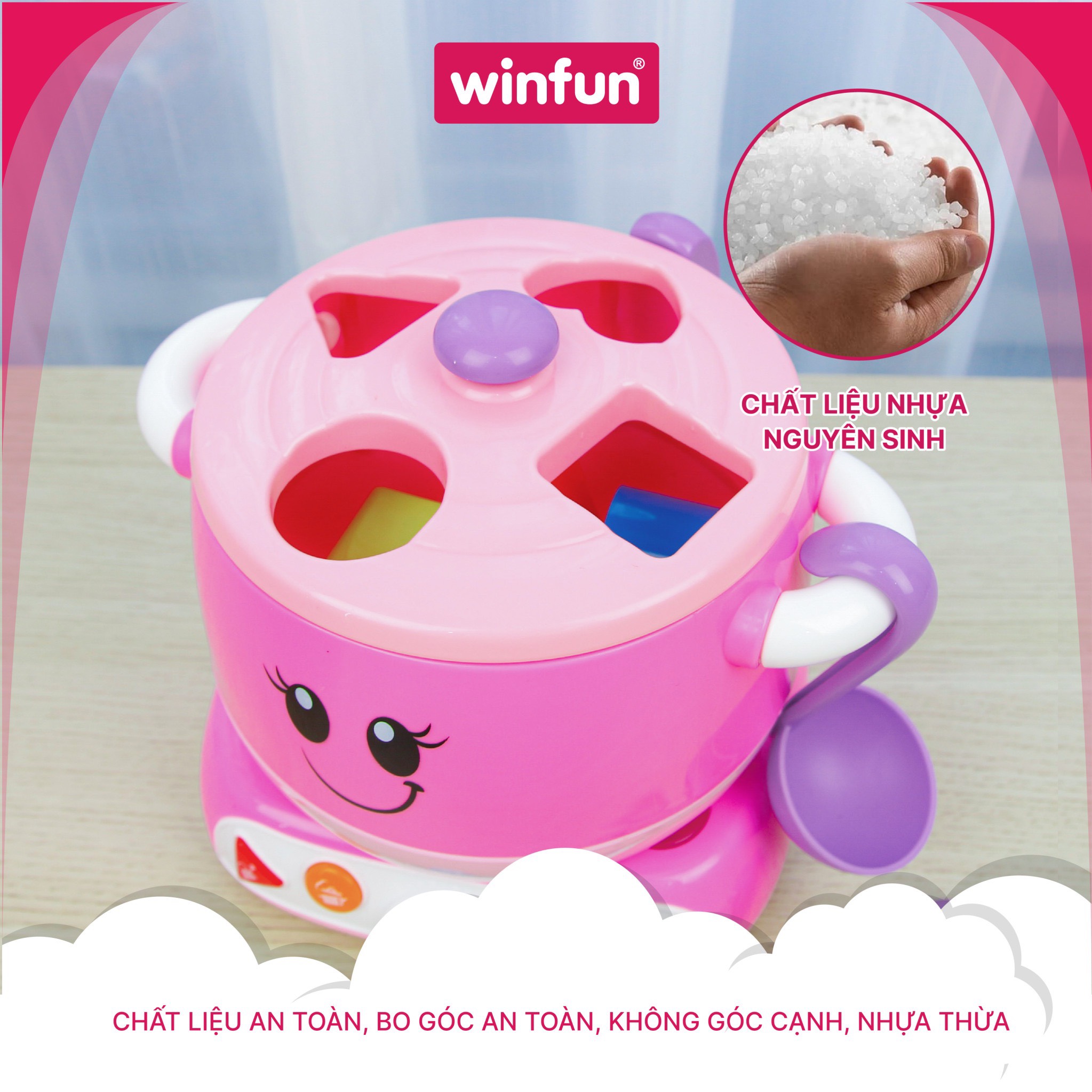 Bộ đồ chơi nấu ăn xếp hình Winfun 0762G có nhạc - hỗ trợ hướng nghiệp và phát triển tư duy cho bé