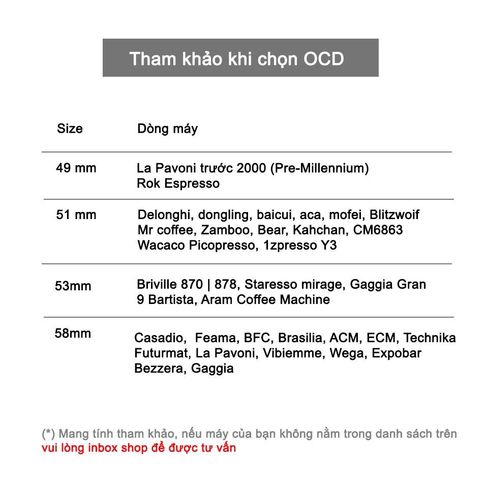 Tamper OCD 2 đầu trong 1 | Kết hợp nén và dàn đều cà phê | Size 51, 53 và 58mm