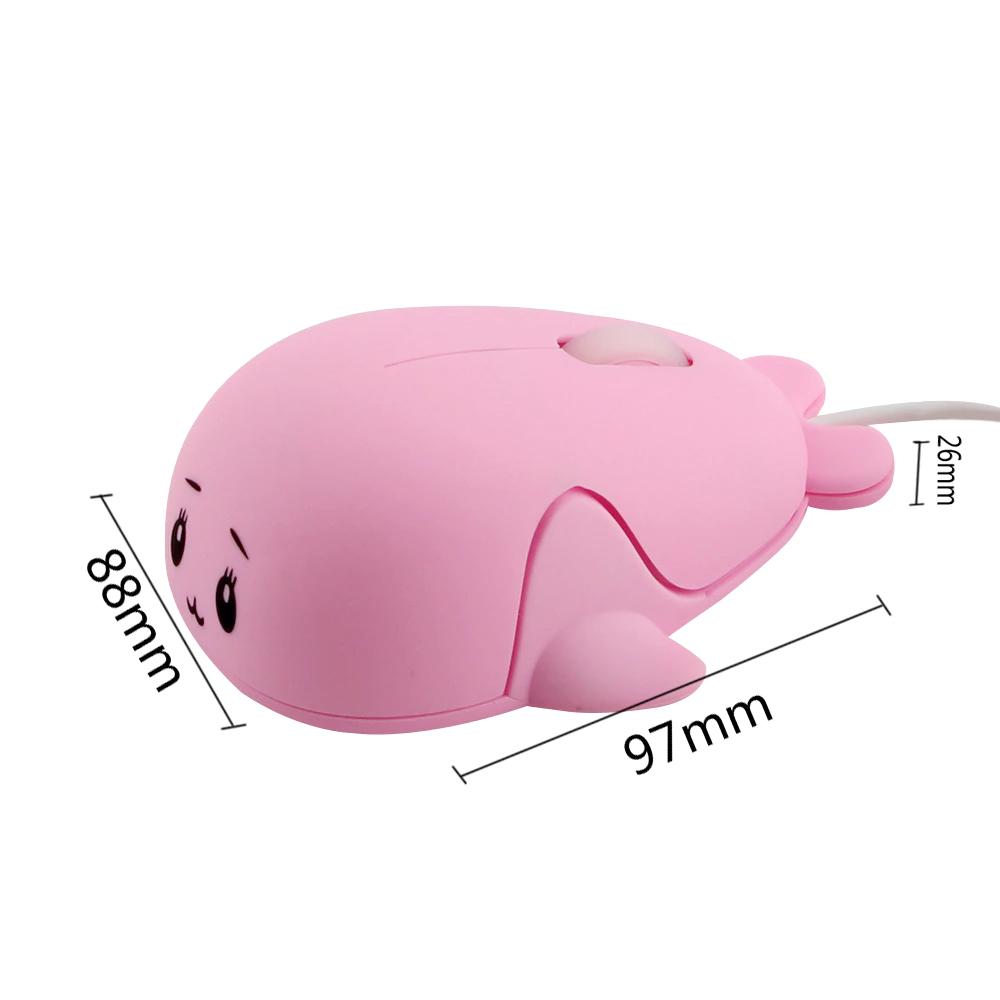 Dolphin Shape Wired Mouse Cute Mini Laptop Mouse 800 DPI Optical Sensor/3 Buttons/Ergonomic Design/USB Powered Computer