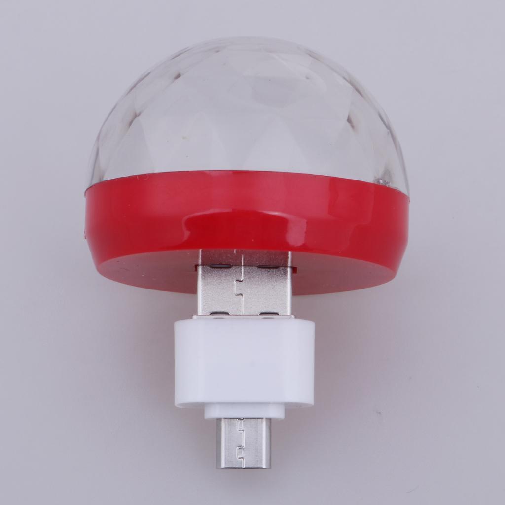 Mini USB Stage Voice Control Magic Ball Lamp RGB LED Bulb Red
