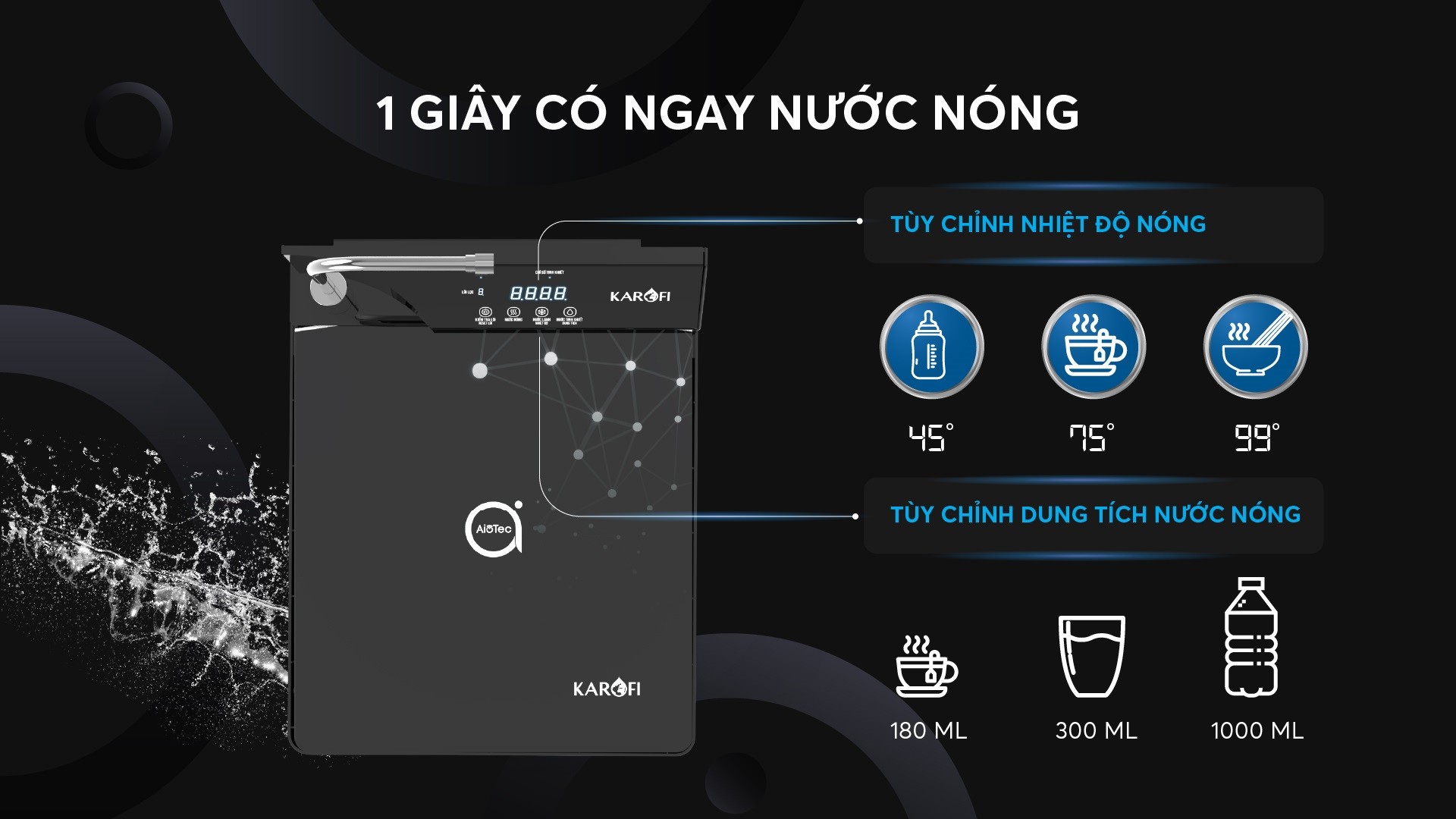 Máy lọc nước nóng lạnh Karofi 10 lõi lọc công nghệ làm lạnh Block KAD-D88 hàng chính hãng