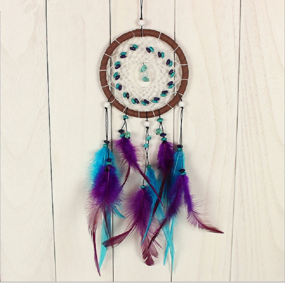 Dreamcatcher lưới giấc mơ ngủ ngon màu tím xanh