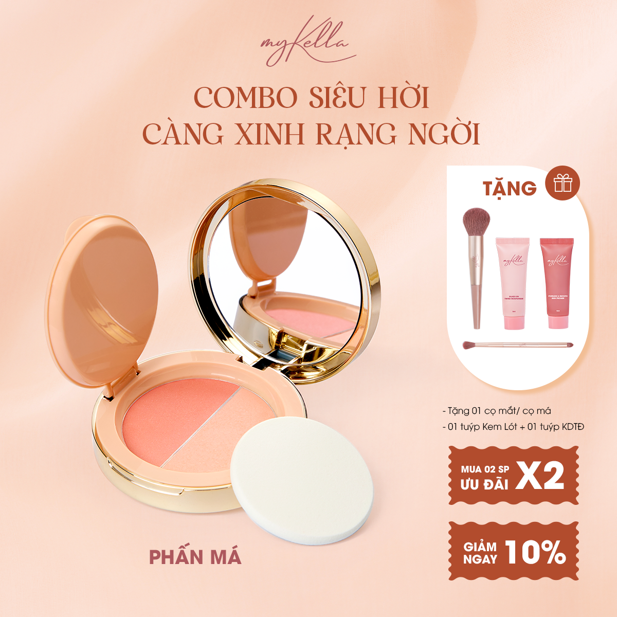 Phấn Má Trang Điểm myKella Magic Cheek Duo Lâu Trôi Và Trendy